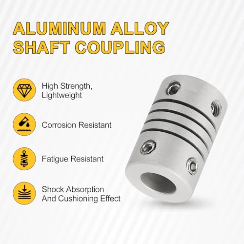 uxcell 4Pcs Flexible Couplings 3mm to 6mm Aluminum Alloy Joint Connector - size: 3mm to 6mm, style: D12 x L18mm