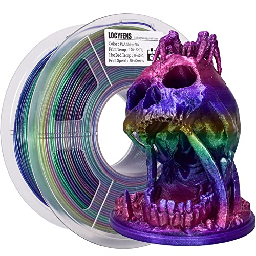 Rainbow PLA Filament 1.75mm, 3D Printer Filament Multicolor PLA Filament, Color Change Shiny PLA Filament 1.75mm, 3D Printing Filament 1kg/2.2lb - color: Shiny 4 Color Change