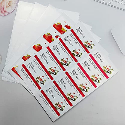 2"×4" Glossy White Printable Waterproof Bottle Labels Rectangle Stickers - size: 2*4 inches