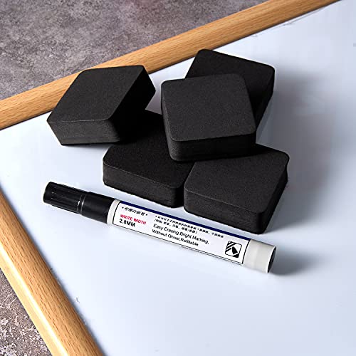 Favourde 48 Pack Magnetic Whiteboard Dry Erase Erasers for Classroom School - color: Black