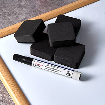 Favourde 48 Pack Magnetic Whiteboard Dry Erase Erasers for Classroom School - color: Black