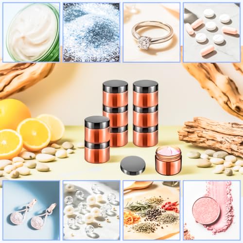 32 Pack 20g Amber Plastic Jars Containers, 20ml Travel Size Makeup Container Jars with Lids, Small Round Cosmetic Pot Jar for Cosmetic Cream Lip Balm Salve Sample Beauty Lotion,Black Lid - color: Amber, size: 20g
