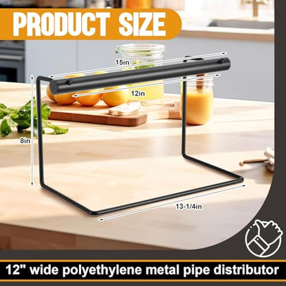 Tellegloww Metal Poly Tube roll Dispenser with Mounting Hardware, 12" Width