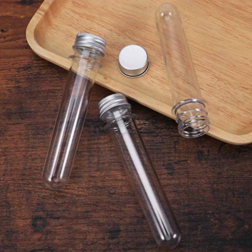 10 Pack 40ml Clear Plastic Test Tubes with Screw Caps Multi- Purpose Plastic Vials Containers for Scientific Experiments, Party, Decorate The House, Candy Storage