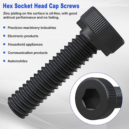 mxuteuk 420PCS M3 Screws,M3x30/35/40/45/50mm Hex Socket Head Cap Screws Bolts Nuts Kit,12.9 Grade Alloy Steel M3 Bolts with Hex Wrench - size: 420PCS M3 x 30/35/40/45/50mm