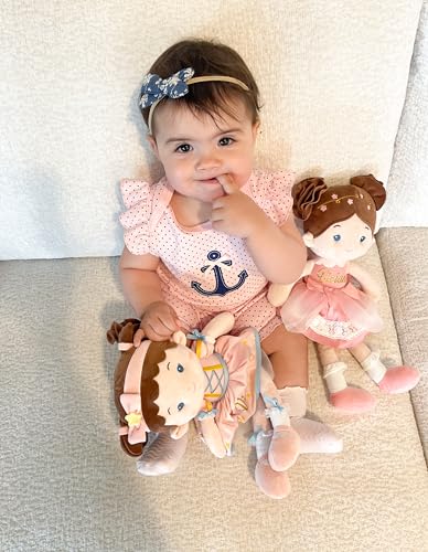 LeyaDoll Soft Plush Baby Doll 16'', First Rag Doll for 1 Year Old Girl Gift - color: Princess Twinkle-pink
