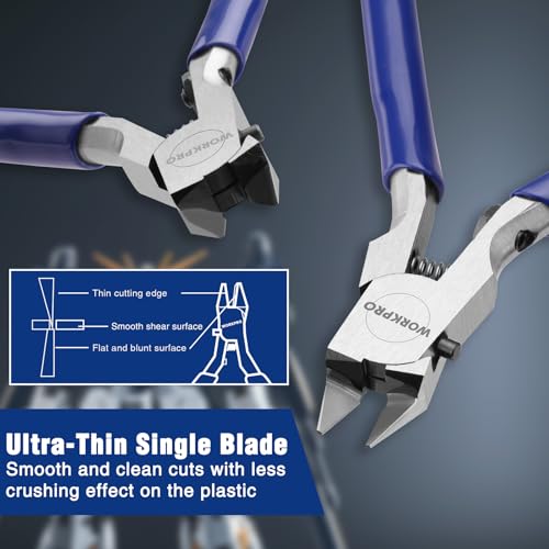 WORKPRO 4.7" Model Nippers, Ultra-Thin Single Blade, Gundam Model Tools