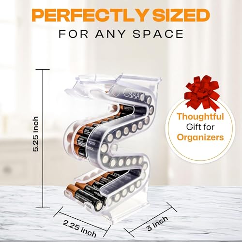 Battery Ladder Case - Battery Organizer & Dispenser (AAA, 2-Pack) - color: 2 - Pack, size: AAA