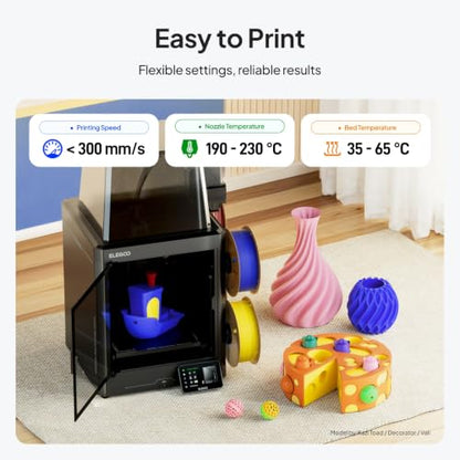 ELEGOO PLA 3D Printer Filament 1.75mm 4KG White/Brown/Neon Green/Purple - color: White/Brown/Neon Green/Purple, size: 4kg
