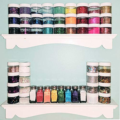20 Pcs 2oz Plastic Cosmetic Container,Round Clear Pot Jars with White Lids,Empty Cosmetic Jar for Travel Storage,Lotion,Cream,Jewelry,Powder,Eye Shadow,Painting,DIY Crafts