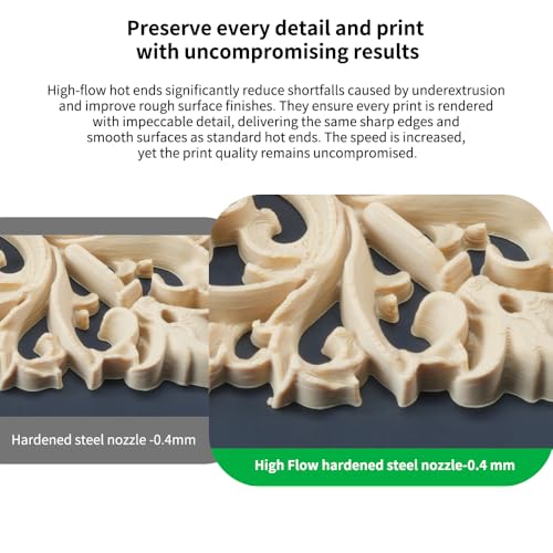 Bamboo Lab Original H2D High Flow Hotend with Hardened Steel Nozzle High Temp Extruder Hot End Replacement for Bambu Lab H2D Combo/H2D Laser (0.4MM) - size: 0.4MM