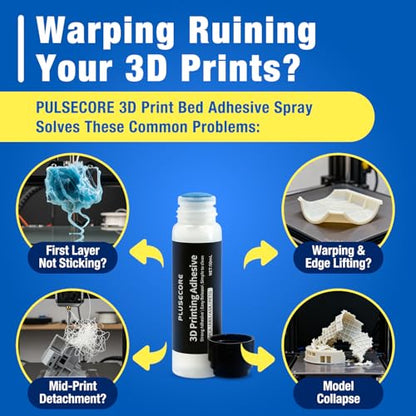 PULSECORE 3D Printer Adhesive - 50ml Glue Adhesive for Strong Grip