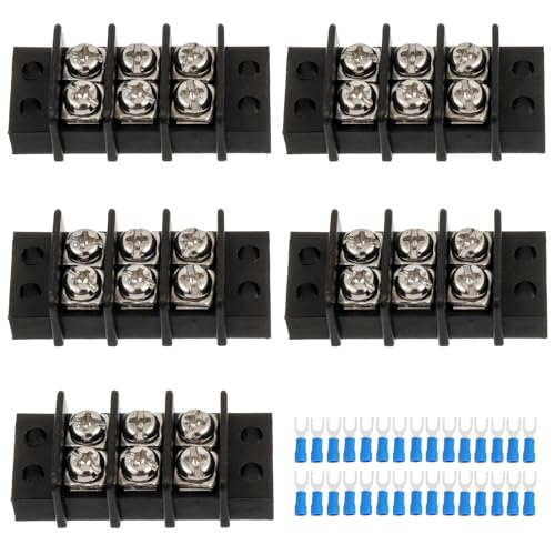 5PCS 3 Circuits Dual Row Screw Terminals Strip with 30PCS Connector - style: 3 Circuits