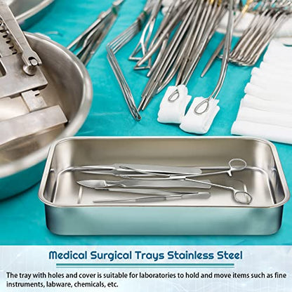 Fabbay Sterilization Tray, 201 Medical Surgical Trays with Lid, 12 Inch - size: 12 Inch