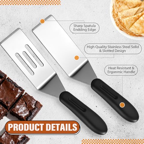 LemonRoad 10 Pcs Small Metal Spatula Bulk Mini Stainless Steel Spatula