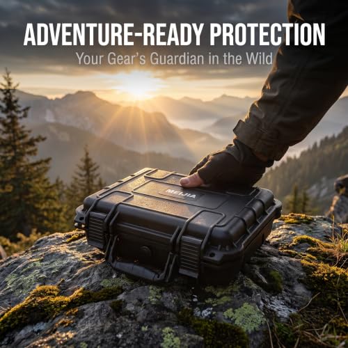 MEIJIA All Weather Waterproof Hard Camera Case,Hard Case,With Customized Fit Foam Included, Elegant Black,Fit for Drones,camera,lens (13.39"x11.61"x3.93") - size: 13.39" x 11.61" x 3.93"