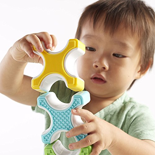 Guidecraft Grippies Stackers - 24 Piece Set, Stem Soft Grip Magnetic Building Toy for Toddlers - style: Stackers - 24 pc. set
