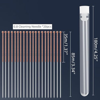 3D Printer Nozzle Cleaning Kit: 20Pcs 0.8mm Nozzle Cleaner, by 5APLUSREPRAP - size: 0.8mm