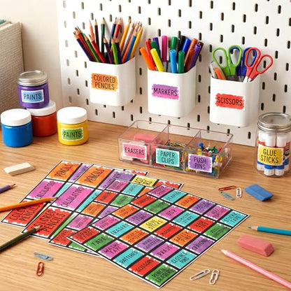 Frienda 84 Pcs 4 Sheet Classroom Toolbox Labels for Teacher,Watercolor - style: Watercolor