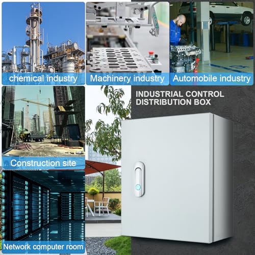 Steel Electrical Junction Box, Indoor&Outdoor Electrical Enclosure Box, Wall Mounted Waterproof&Dustproof Metal Box, Universal Electric Equipment Enclosure Box with Safety Locks and Mounting Plates - size: 24"×20"×8"