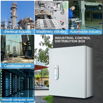 Steel Electrical Junction Box, Indoor&Outdoor Electrical Enclosure Box, Wall Mounted Waterproof&Dustproof Metal Box, Universal Electric Equipment Enclosure Box with Safety Locks and Mounting Plates - size: 24"×20"×8"