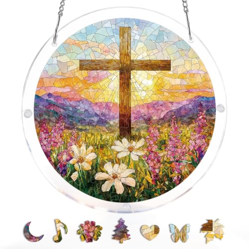 KaayeeWood Acrylic Suncatcher Puzzle,Garden of Holy Light-14.10 in - color: Garden of Holy Light, size: 14.9 in