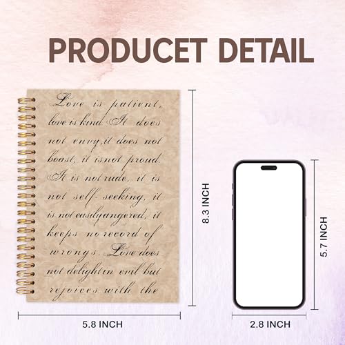 KAOWT Wedding Spiral Notebook, Wedding Bridal Shower Engagement Journal Notebook, Just Married Notebooks, Engagement Bride Office Supplies Gifts for Women, 5.5x8.3 Inch - color: mr