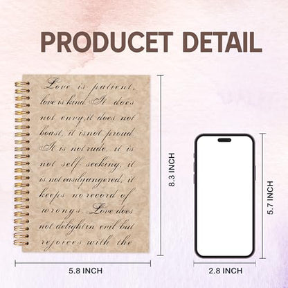 KAOWT Wedding Spiral Notebook, Wedding Bridal Shower Engagement Journal Notebook, Just Married Notebooks, Engagement Bride Office Supplies Gifts for Women, 5.5x8.3 Inch - color: mr