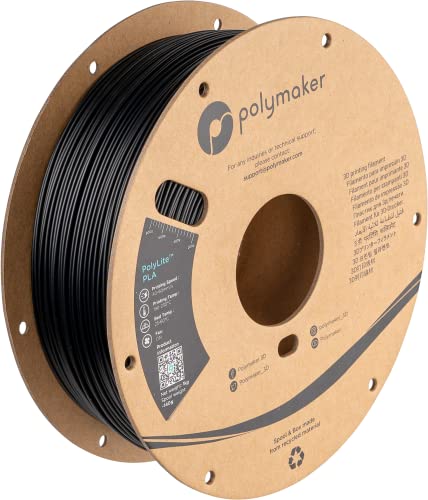 Polymaker PLA Filament 1.75mm Black 1KG Spool, Neatly Wound - color: 111 - 1.75mm Black (Hex Code: #030305), size: 1.75 Millimeters