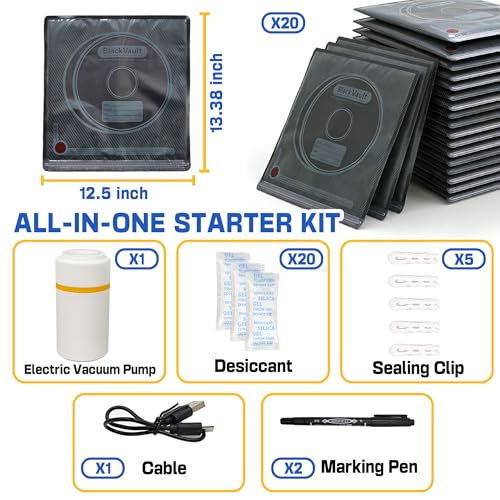 xcivi 20 Pack Lightproof Vacuum Filament Storage Bags Kit with Auto Pump