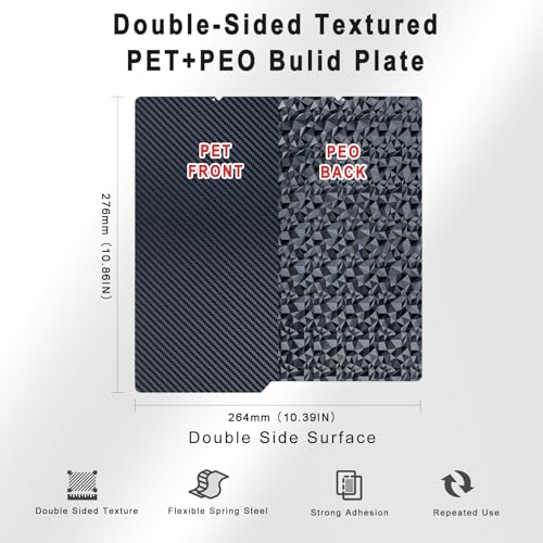 Diamond PEO+Carbon Fiber PET Build Plate for Kobra X/S1 264x276mm - color: PEO+PET, size: 264x276mm Kobra S1