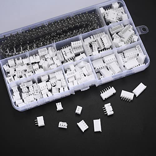 460 Pcs JST-XH 2.54mm Connector Kit, 2.54mm Male and Female 2/3/4/5/6 Pin Header Housing Connector Adapter Plug, JST-XH Terminal Wires Cables Socket Connectors Kit