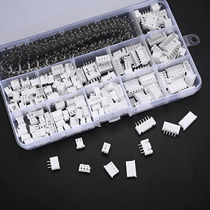 460 Pcs JST-XH 2.54mm Connector Kit, 2.54mm Male and Female 2/3/4/5/6 Pin Header Housing Connector Adapter Plug, JST-XH Terminal Wires Cables Socket Connectors Kit