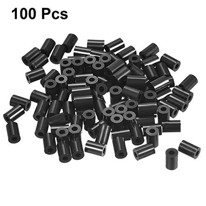 uxcell Nylon Round Spacer Washer 3.2mm ID 7mm OD 10mm Height for M3 Screws Black 100Pcs - size: 3.2mmx7mmx10mm
