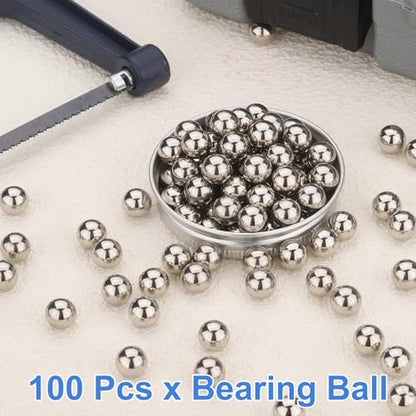 uxcell 100Pcs 8.7mm Bearing Balls, Carbon Steel Balls Nickel-Plated - size: 8.7mm