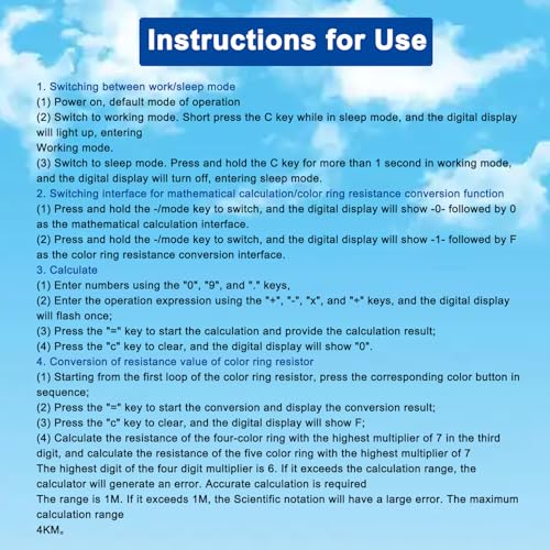 Soldering Practice Kit Electronic Calculator Electronic Kits 6 Digits Desk Calculator Resistor Resistance Reader DIY Kit Soldering Projects for Soldering Practice