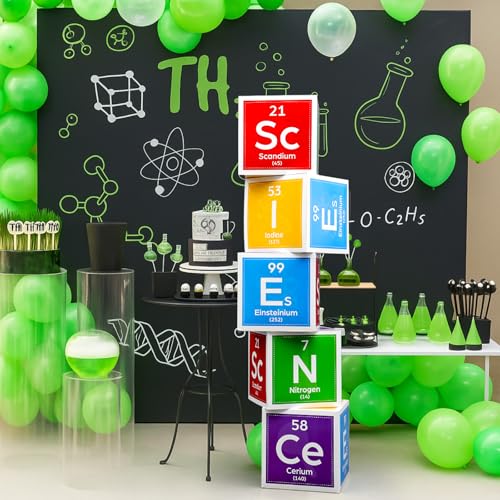 Ctosree 5 Pcs 12 Inches Large Science Party Decorations, Bright - color: Bright, style: Science