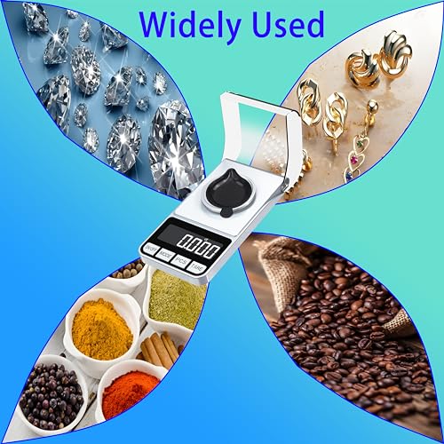 Rechargeable High Precision Digital Milligram Scale 100g/0.001g Jewelry Scale, Gram Scale, Pocket Scale, Food Scale for Powder Medicine, Gold, Gem, Reloading, with 50g Calibration Weigh