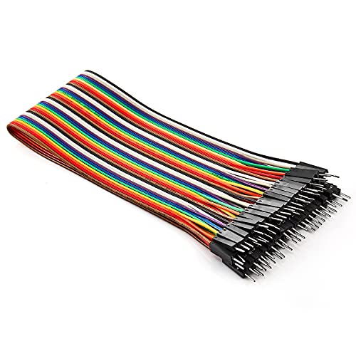 Chanzon 40pcs 30cm Long Male to Male Ribbon Jumper Wire Dupont Cable Line - color: (1) Male to Male (40pcs), size: 30CM