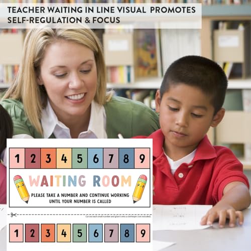 Andaz Press Boho Pastel Teacher Waiting Room Sign, Please Take a Number Classroom Poster for Student Management, Teacher Waiting in Line System, Behavior Management Visual Aid, 8.5x11 Thick Cardstock - color: Boho Pastel Teacher Waiting Room Sign