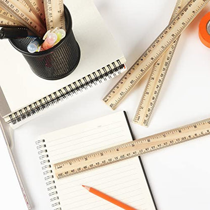 ZZTX 3 Pack Wooden Ruler 12 Inch（30 cm) - color: 3 Pack, 12 Inch