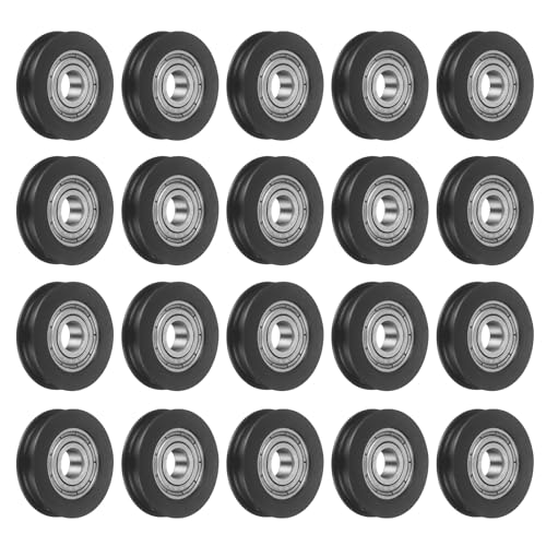 uxcell 20Pcs 695ZZ POM Pulley U-Groove Ball Bearing, 5x19x4.6mm, Black - color: Black, size: 5x19x4.6mm, 695ZZ