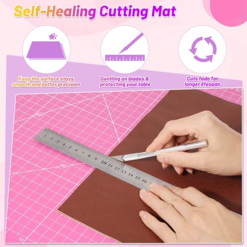 anezus Self Healing Cutting Mat for Rotary Cutting, 24" x 18", Pink - color: Pink, size: 24"L x 18"W