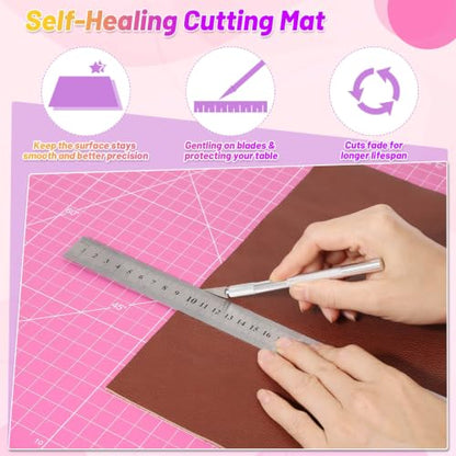 anezus Self Healing Cutting Mat for Rotary Cutting, 24" x 18", Pink - color: Pink, size: 24"L x 18"W