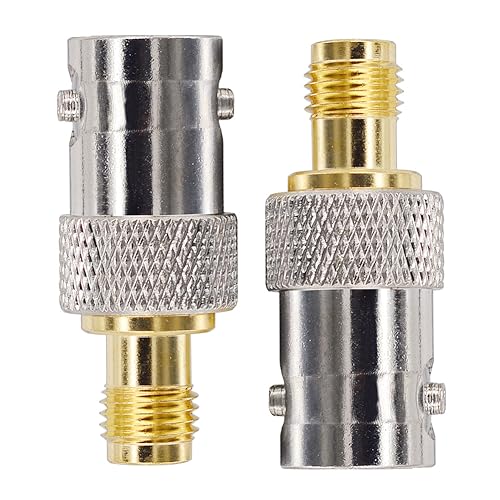 BNC to SMA Female Adapter - SDR Ham Radio Compatible Pack of 2 - size: BNC Female to SMA Female