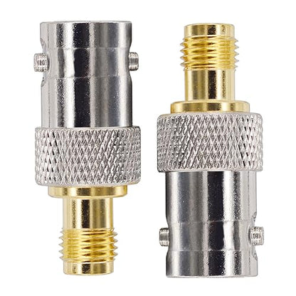 BNC to SMA Female Adapter - SDR Ham Radio Compatible Pack of 2 - size: BNC Female to SMA Female