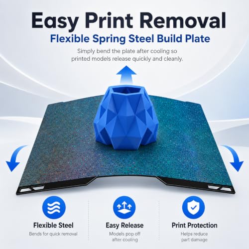 H2C Build Plate for Bambu Lab H2C A2L 3D Printer, Double Sided Smooth Holographic Build Plate, Flexible Spring Steel Sheet Heated Bed Platform, Easy Release, High Temp Resistant, 335×346.5mm