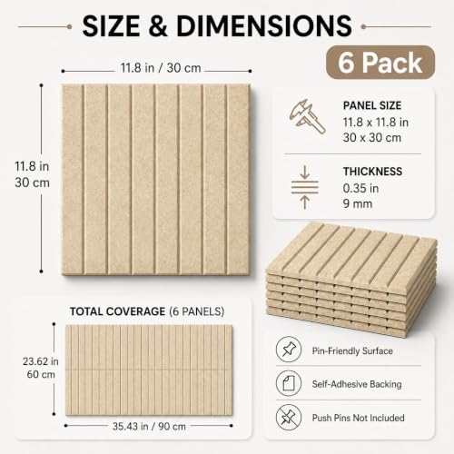 Stripe Felt Bulletin Board Tiles, Cork Board Alternative 24 x 36 in - color: Beige, size: 24" x 36"