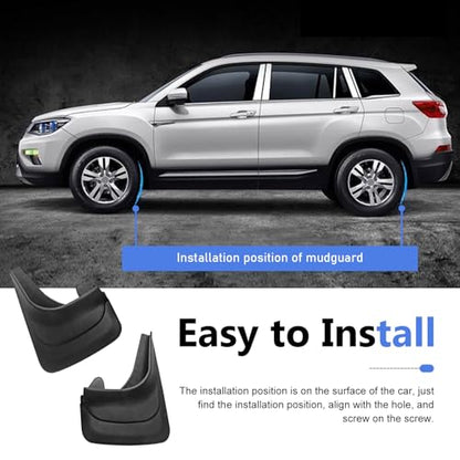 2 PCS Mud Flaps Guards, Splash Proof Scratch-resistant Protective Shield, Rubber Impact-resistant Mudguards Accessories, Universal for Most Suvs (Black #M) - color: Black #M