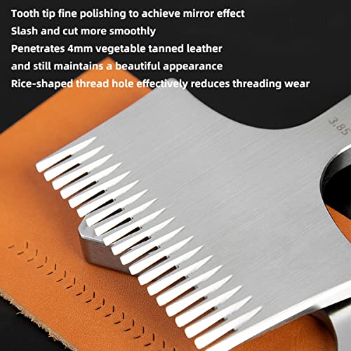 WUTA Sharp French Style Pricking Iron 20 Teeth Leather Chisel All-Polished Punching Tool Kits, Obverse 3.0 mm 20 Teeth - size: 3.0mm-20 teeth, style: Obverse
